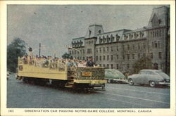 Observation Car Passing Notre-Dame College Montreal, PQ Canada Quebec Postcard Postcard