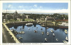 Harbour And Parliament Buildings Victoria, BC Canada British Columbia Postcard Postcard