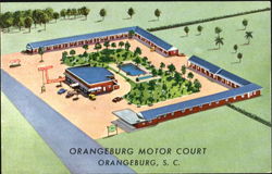 Orangeburg Motor Court, U. S. Highway 301 and 601 2 Miles South Postcard