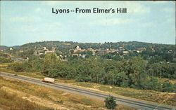 The County Seat Of Wayne County, View From Elmer's Hill Lyons, NY Postcard Postcard