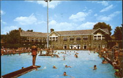 The Swimming Pool And Pine Room, Crispin Center in Oglebay Park Wheeling, WV Postcard Postcard