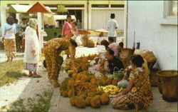 Kedayan Women Selling Fruits At The Town Market, Labuan Sabah, Malaysia Southeast Asia Postcard Postcard