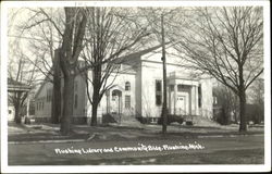 Flushing Library And Community Bldg Michigan Postcard Postcard