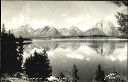 Tetons Reflected In Jackson Lake Postcard