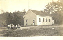 Children & Schoolhouse Postcard