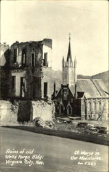 Ruins Of Old Wells Fargo Bldg Virginia City, NV Postcard Postcard