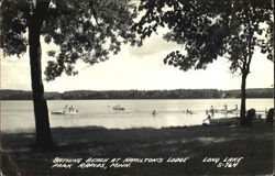 Bathing Beach At Hamilton's Lodge Park Rapids, MN Postcard Postcard