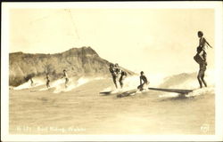 Surf Riding Waikiki, HI Postcard Postcard