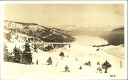 Winter Wonderland with Railroad Tracks and Train Postcard