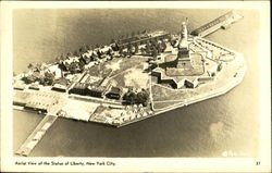 Aerial View Of The Statue Of Liberty New York City, NY Postcard Postcard