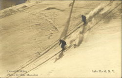 Downhill Skiing Lake Placid, NY Postcard Postcard