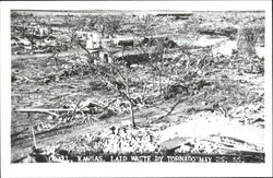 Laid Waste By Tornado May 25 1955 Udall, KS Postcard Postcard