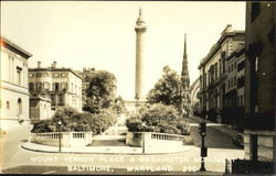 Mount Vernon Place & Washington Monument Postcard