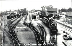 Santa Fe Depot And Yards 1923 Postcard