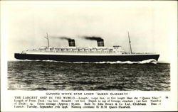 Cunard White Star Line Queen Elizabeth Postcard