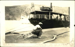 Man at Dock Postcard