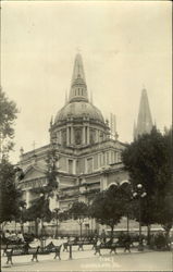 Park Bench Lined Entrance Postcard