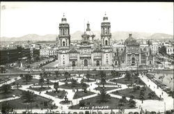 Large Cathedral in Mexico City Postcard Postcard