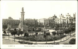 Plaza De Espafia Y Monumento A Las Cortes Postcard