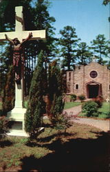 Outdoor Crucifix And Mortuary Chapel In The Abbey Cemetery Postcard