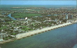 Looking At Deerfield Beach From An Airplane Postcard