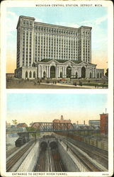 Michigan Central Station Detroit, MI Postcard Postcard