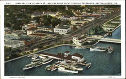 Airplane View Of Beach St., Halifax River Yacht Club In Foreground Postcard