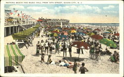 Rathing Beach And Music Hall From 10Th Street Ocean City, NJ Postcard Postcard