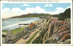 Beach Clubs Along Palisades Park Santa Monica, CA Postcard Postcard