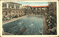 Hotel Flanders Pool Ocean City, NJ Postcard Postcard