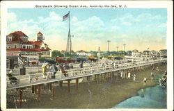 Boardwalk Showing Ocean Ave. Postcard