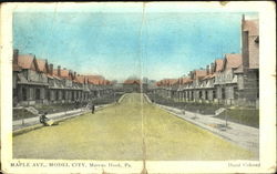 Maple Ave., Model City Marcus Hook, PA Postcard Postcard