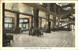 Lobby Hotel Pfister Postcard