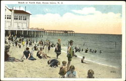 Beach At North End Ocean Grove, NJ Postcard Postcard