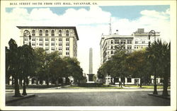 Bull Street South From City Hall Savannah, GA Postcard Postcard