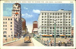 Looking North On Pine Avenue From The Rainbow Pier Long Beach, CA Postcard Postcard