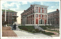 Hall Of Philosophy. Kent Hall. Hamilton Hall, Columbia University New York, NY Postcard Postcard