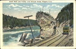 Glant Rock And Trolley Line Through Gorge Postcard