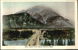 Banff With Cascade Mountain Alberta Canada Postcard Postcard