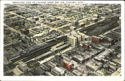 Bird's-Eye View Of Calgary From The Air Alberta Canada Postcard Postcard