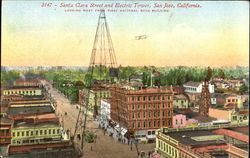 Santa Clara Street And Electric Tower Postcard