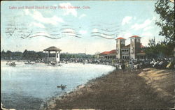 Lake And Band Stand At City Park Denver, CO Postcard Postcard