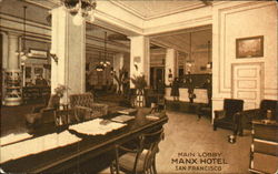 Main Lobby Manx Hotel Postcard