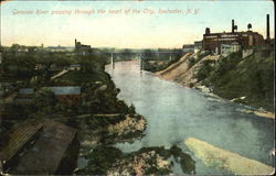 Genesee River Passing Through The Heart Of The City Postcard