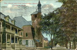 Day Street And First Universalist Church Postcard