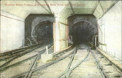 Hudson River Tunnel Connecting New York And New Jersey Hoboken, NJ Postcard Postcard