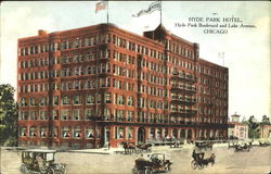 Hyde Park Hotel, Hyde Park Boulevard and Lake Avenue Chicago, IL Postcard Postcard