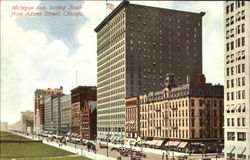 Michigan Ave Looking South From Adams Street Chicago, IL Postcard Postcard