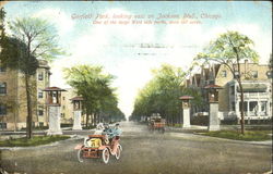 Garfield Park Looking East On Jackson Blvd. Chicago, IL Postcard Postcard