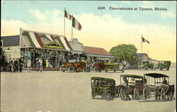 Excursionists At Tijuana Mexico Postcard Postcard